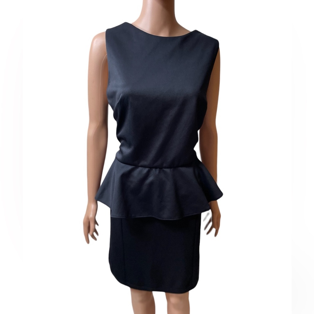 Alice & You - Black Peplum Knee Length Cocktail Dress